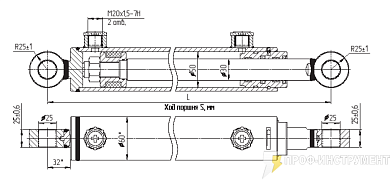 Гидроцилиндр МС50/30х160-3(4).22(395)