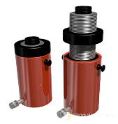 Домкрат гидравлический грузовой с фиксирующей гайкой ДГ500П150Г